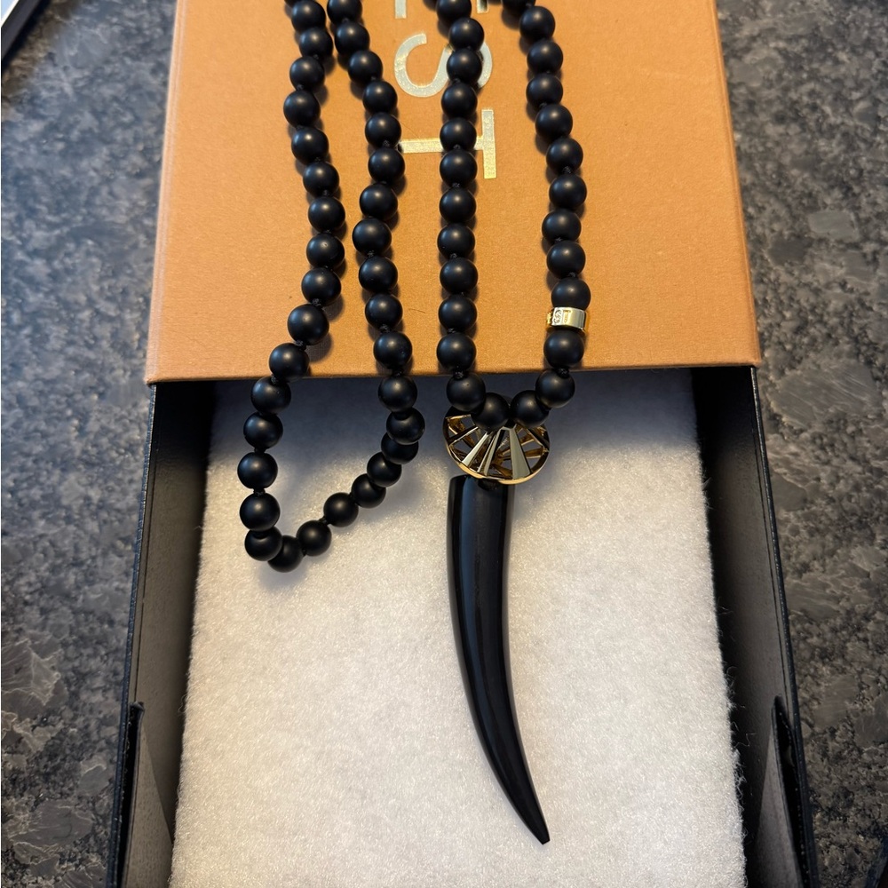 NEST Black Horn Pendant Necklace